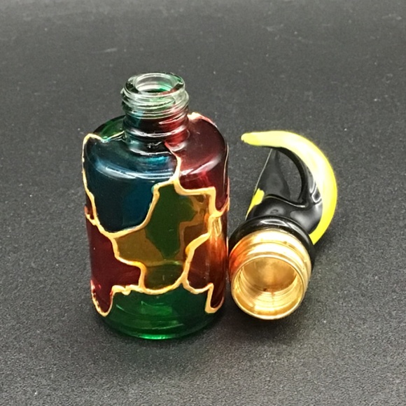 Vintage Mosaic coloured mini perfume bottle with decorative art Tall Sto… - Picture 6 of 6